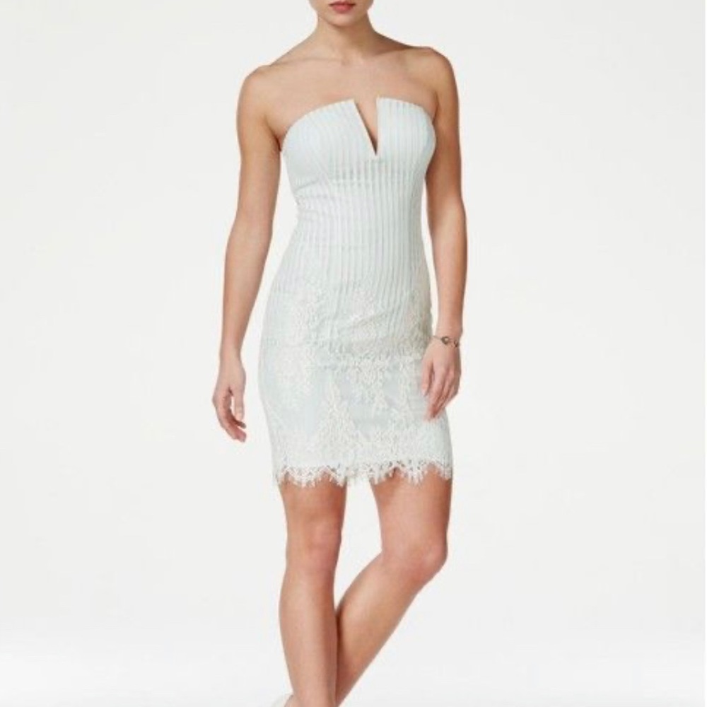 GUESS STRAPLESS curve-hugging  LACE DRESS SIZE 4